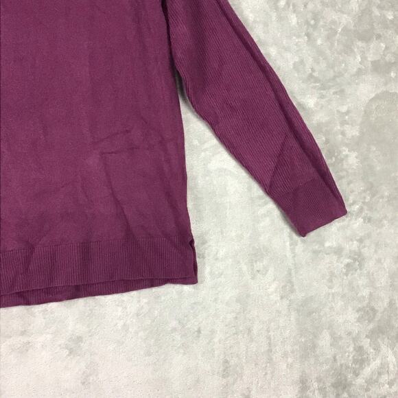 Sweet Romeo Womens Small Sweater Maroon Purple Pullover Round Neck Long Sleeve - Picture 4 of 11